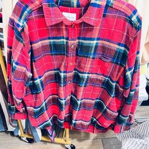 American Eagle Red and Blue flannel Plaid Shirt